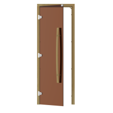 SAWO Дверь 7/19, бронза, без порога, кедр, изогнутая ручка, 741-3SGD-L
