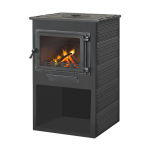 ЭТНА Камин Панорама с плитой Антрацит