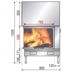 Каминная топка AXIS F 900 right bended glass BN1 PS300