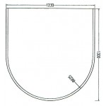 HARK Предтопочный лист большой полукруг стекло