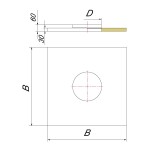 ВУЛКАН Фланец с изоляцией 720х720 на трубу V50R D115/215 нерж